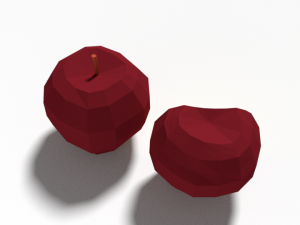 low poly cartoon apple 3D Модель