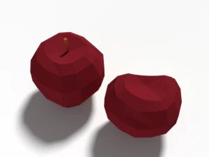 low poly cartoon apple 3D Model