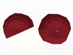 low poly cartoon apple 3D Model
