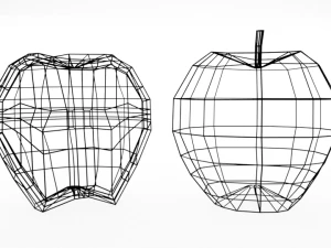 low poly cartoon apple 3D Model