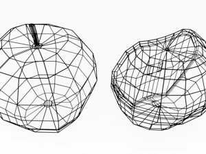 low poly cartoon apple 3D Model