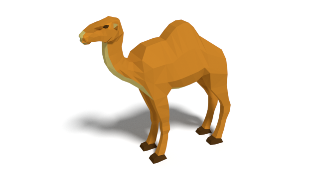 low poly cartoon camel Model 3D .c4d .max .obj .3ds .fbx .stl .blend 
