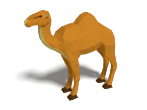 low poly cartoon camel 3D Model