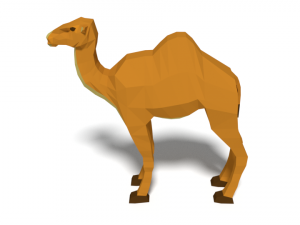 low poly cartoon camel Model 3D