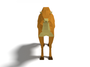 low poly cartoon camel Model 3D