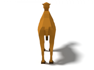 low poly cartoon camel Model 3D