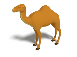 low poly cartoon camel Model 3D