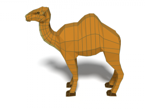 low poly cartoon camel Model 3D
