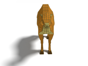 low poly cartoon camel Model 3D