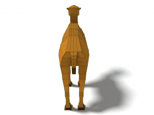 low poly cartoon camel Model 3D