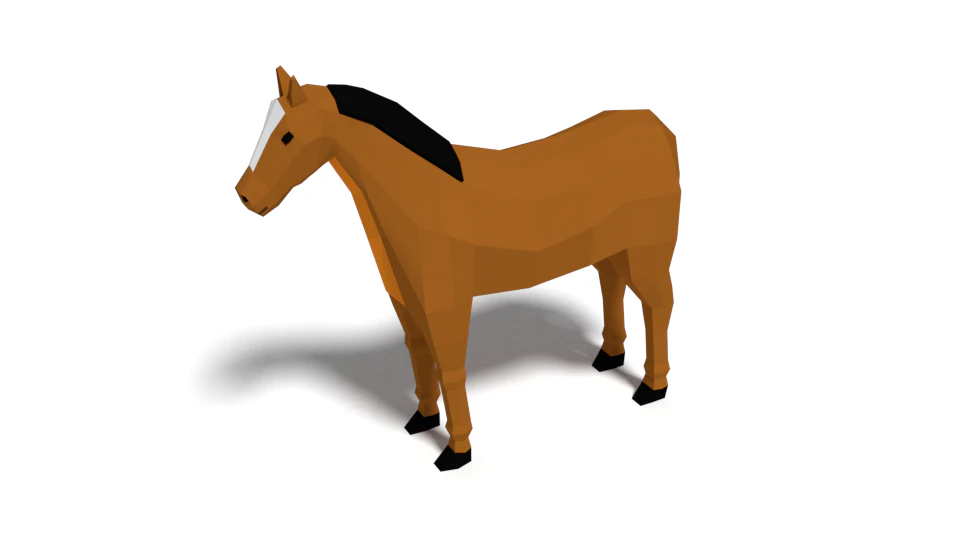 low poly cartoon horse 3D Model .c4d .max .obj .3ds .fbx .stl .blend