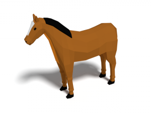low poly cartoon horse 3D Model