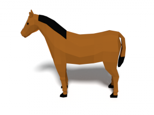 low poly cartoon horse 3D Model