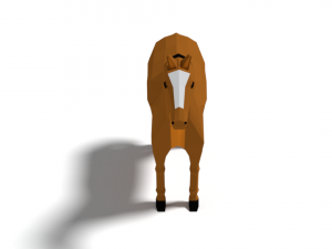 low poly cartoon horse 3D Model