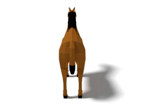 low poly cartoon horse 3D Model