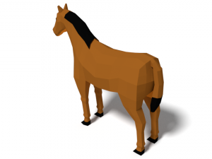 low poly cartoon horse 3D Model