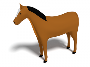 low poly cartoon horse 3D Model
