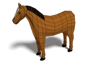 low poly cartoon horse 3D Model