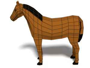 low poly cartoon horse 3D Model
