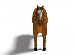 low poly cartoon horse 3D Model