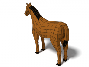 low poly cartoon horse 3D Model