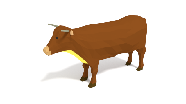 low poly cartoon cow 3D Model .c4d .max .obj .3ds .fbx .stl .blend 
