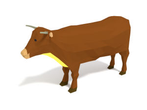 low poly cartoon cow 3D Model