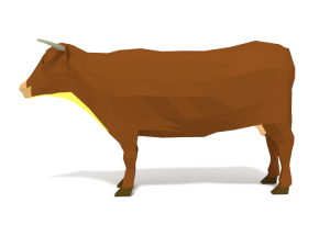 low poly cartoon cow 3D Model