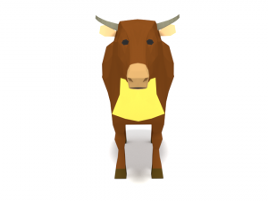 low poly cartoon cow 3D Model