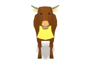 low poly cartoon cow 3D Model
