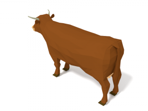 low poly cartoon cow 3D Model