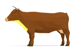 low poly cartoon cow 3D Model