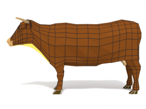 low poly cartoon cow 3D Model