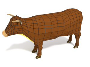 low poly cartoon cow 3D Model