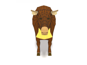low poly cartoon cow 3D Model