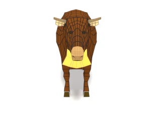 low poly cartoon cow 3D Model