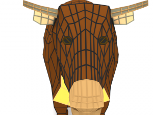 low poly cartoon cow 3D Model