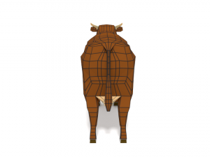 low poly cartoon cow 3D Model