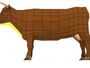 low poly cartoon cow 3D Model