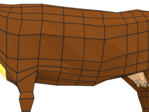 low poly cartoon cow 3D Model
