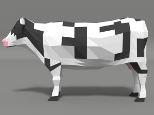 low poly cartoon cow 3D Модель