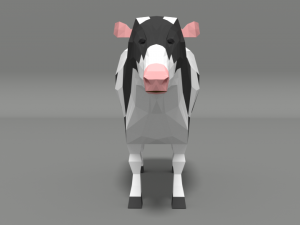 low poly cartoon cow 3D Модель