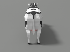 low poly cartoon cow 3D Модель