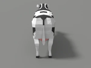low poly cartoon cow 3D Model