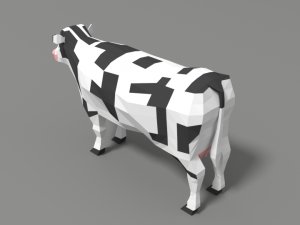 low poly cartoon cow 3D Модель
