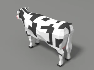 low poly cartoon cow 3D Model