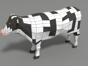 low poly cartoon cow 3D Модель