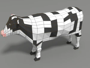 low poly cartoon cow 3D Model