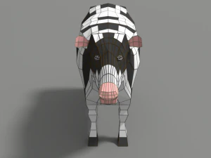 low poly cartoon cow 3D Model