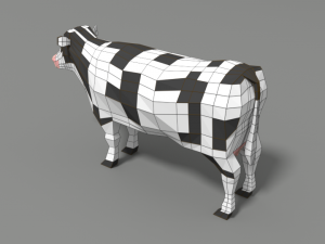 low poly cartoon cow 3D Модель